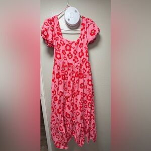 Disney Pink and Red Floral Midi Dress